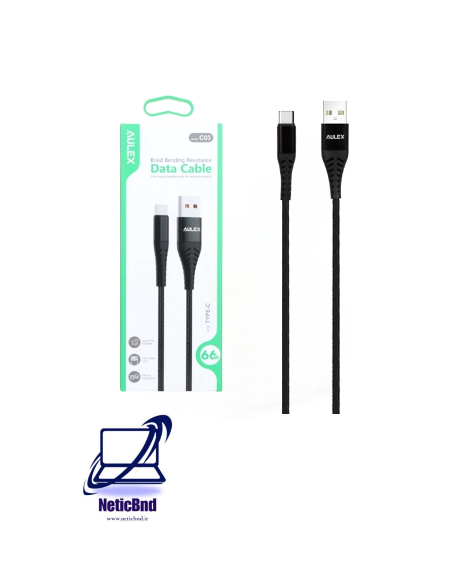 InShot_20260819_121836449 کابل تایپ سی کنفی AULEX مدل C03 - تصویر 1